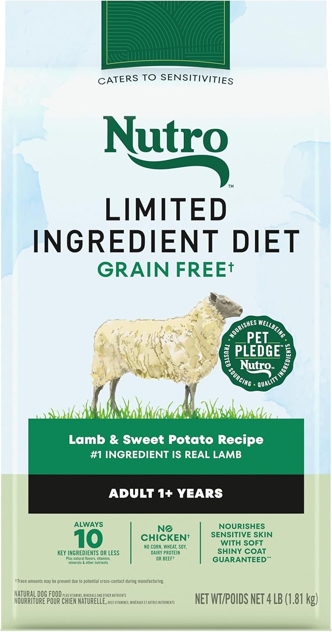 Nutro Limited Ingredient Diet Adult Dry Dog Food, Lamb & Sweet Potato Recipe, 4 lbs.