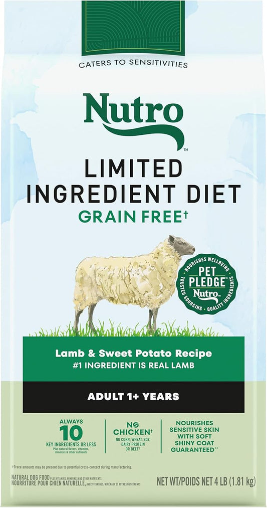 Nutro Limited Ingredient Diet Adult Dry Dog Food, Lamb & Sweet Potato Recipe, 4 lbs.