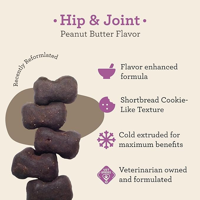 Dr. Joseph's VetPro Complete Peanut Butter Hip and Joint Dog Chews, 60 Count, Pain and Inflammation Relief with Glucosamine, Chondroitin, MSM, Turmeric, Vitamin C, Omega 3, Treats Hip Dysplasia