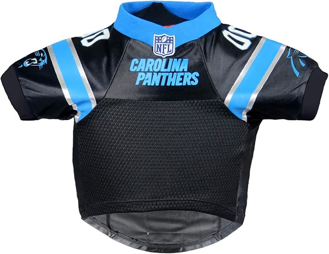 Littlearth NFL Carolina Panthers Premium Pet Jersey, Team Color, Small