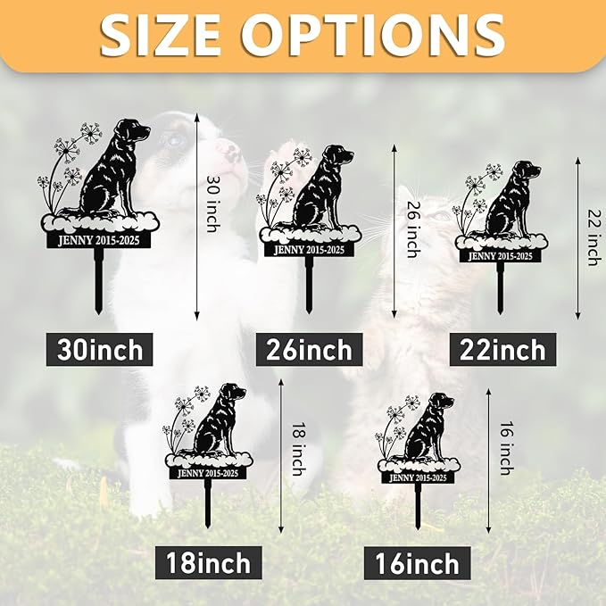 Personalized Pet Graves Marker Dog, Custom Pet Headstone, Waterproof Memorial Plaques for Outdoor, Pet Cemetery Markers Yard Decor, Memorial Garden Stakes, Dog Remembrance Gift Color07