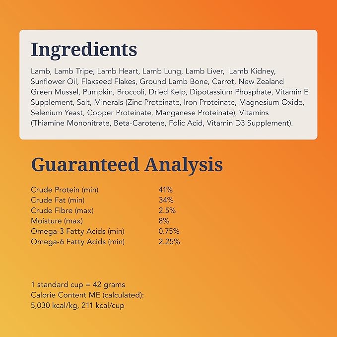 K9 Natural - Grain Free Freeze Dried Dog Food - Lamb, 4lb