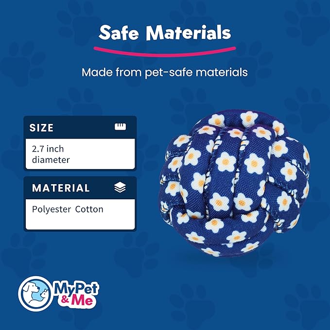 My Pet & Me – Knotted Ball Rope Dog Toy (2.7 Inch) – Dog Chew Toy for Puppies and Small Dogs – Ideal for Fetch, Teething, and Interactive Play