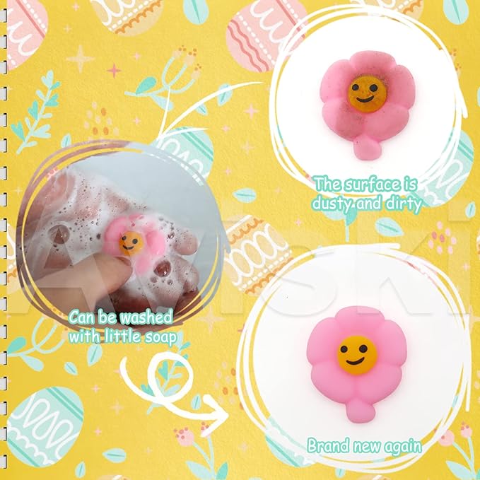 100PCS Easter Mochi Squishy Toys, Mini Kawaii Squishies Soft Fidget Toys Stress Squeeze Toys Party Bags Filler, Small Stocking Stuffers for Classroom Prizes Boys Girls Birthday Exchange Gifts