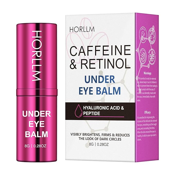Retinol Eye Cream Balm, Hydrating Under Eye Care Daily Wrinkle Cream, Infused with Caffeine to Smooth and Hydrate Skin, Eye Serum for Anti Aging Reduce Wrinkles, Puffiness and Bags Under Eyes, 0.28 oz