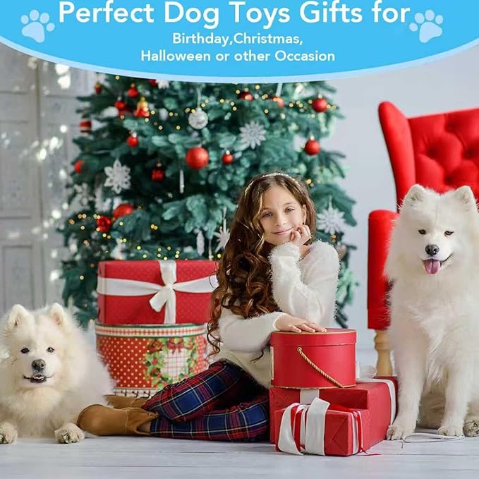 Bzonsmart 5 Pack Squeaky Dog Toys.Tough Plush Chew Toys for Dogs.Interactive Dog Toys to Keep Puppies Medium Large Breed Dogs Busy .Durable Anti-Boredom Dog Toys for Teething & Playtime.