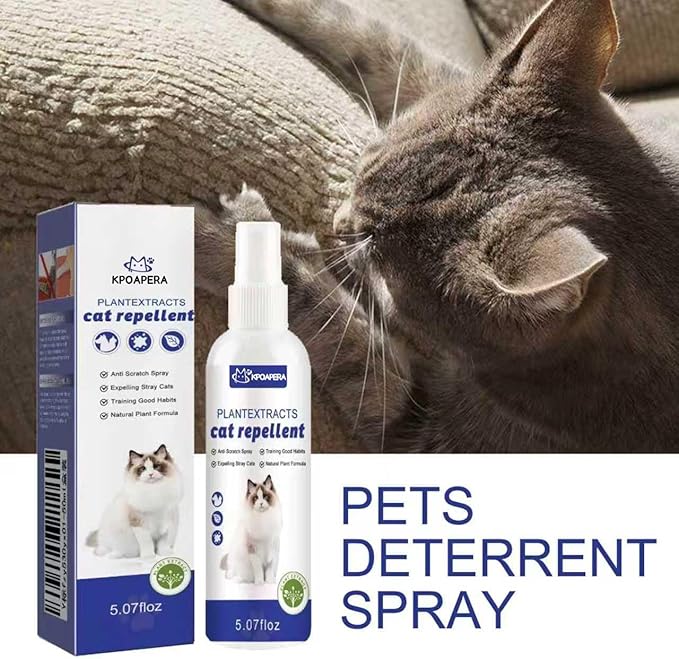 Cat Deterrent Spray – Natural, Non-Toxic Anti-Scratch Spray for Cats & Kittens – Indoor & Outdoor Pet Training Aid – Furniture & Carpet Protector(2pc)