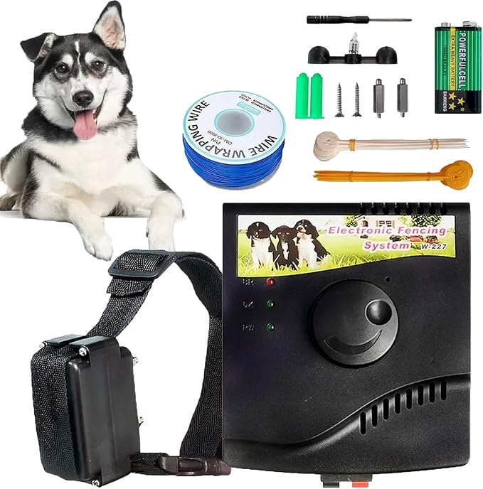 Electric Dog Fence, Waterproof Receiver with 300m Wire, Covers up to 1/2 Acre, Safe Effective Shock Dog Fence, No Randomly Over Correction,Electric Pet Fence for Stubborn Dogs,for1dog