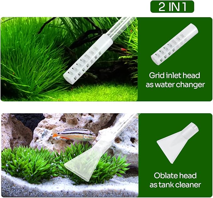 REPTIZOO 15 Gallon Full Glass Reptile Terrarium 12" x 12" x 24" Knock-Down Glass Tank and Siphon Gravel Cleaner Set, Small Habitat for Reptile Chameleon, Tree Frogs, Arboreal Geckos,Lizard