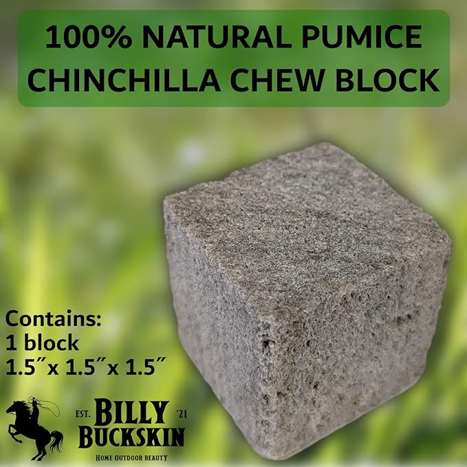 Chinchilla Chew Toys, Pumice Chew Blocks, Lava Block for Hamster, Rat, Mice, Degus, Gerbils, Small Animal Toys, Guinea Pigs, Rabbit Toy, Bunny Toy by Billy Buckskin (Pack of 6)Mined in USA