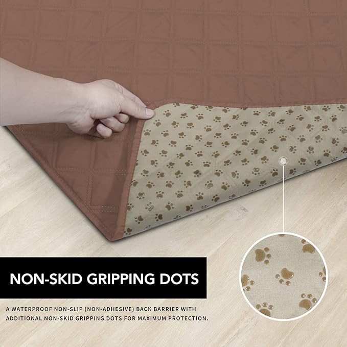 Easy-Going 100% Waterproof Dog Bed Cover, Non-Slip Pet Blanket for Furniture, Washable Couch Cover, Repleasement Sofa Cover (40X50 in, Brown)