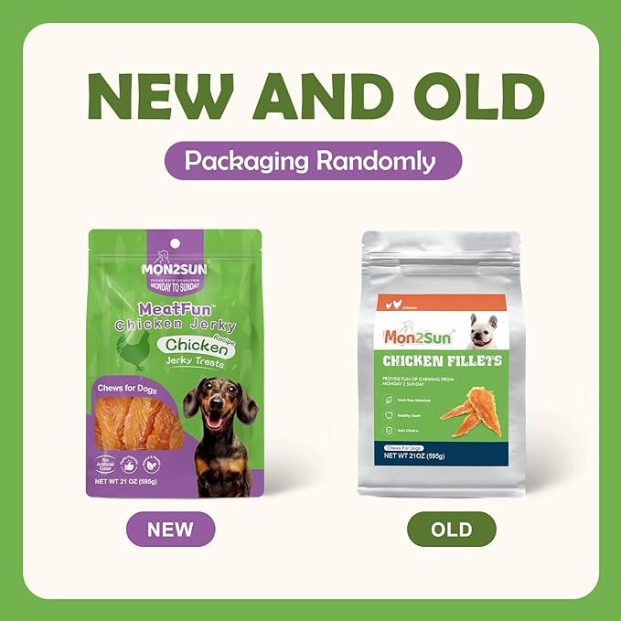 MON2SUN Chicken Jerky Dog Treats Made with Chicken Breast, High Protein & Grain Free, Training Treats for Small to Large Dogs (21 Ounce -Pack of 1)