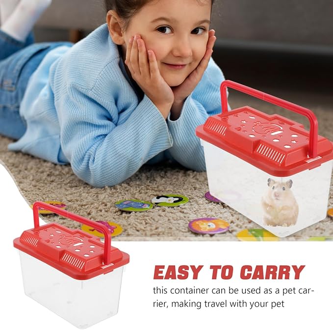 Betta Fish Tank Portable Reptile Terrarium Plastic Turtle Carrier Easy Maintenance Aquarium Breeding Box for Small Pets and Tortoises Travel Friendly Design