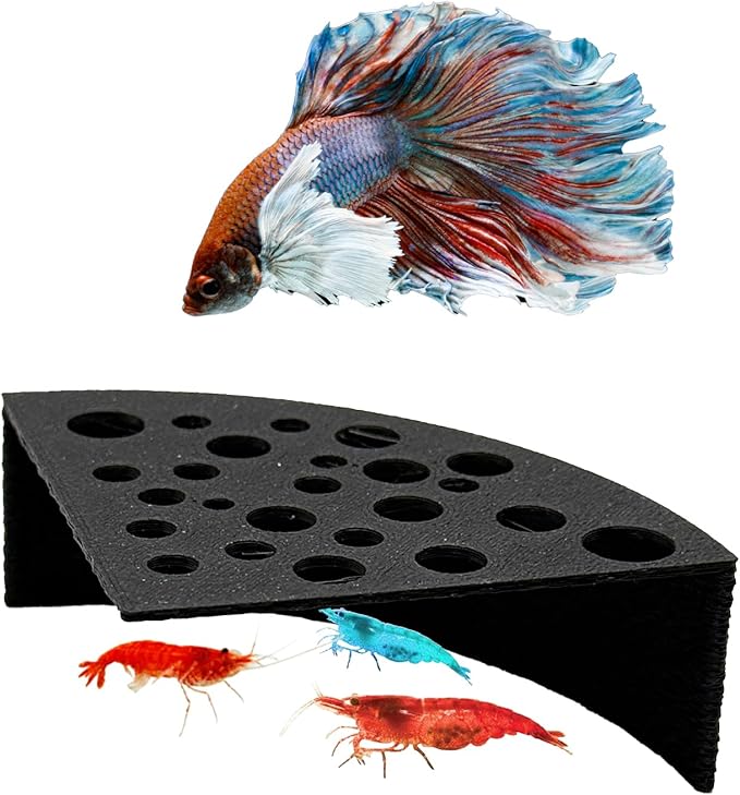 CTWPets Half Shrimp Breeding Protector | Shrimp Breeding Cave Aquarium Tunnel (Black, 1 Pack)