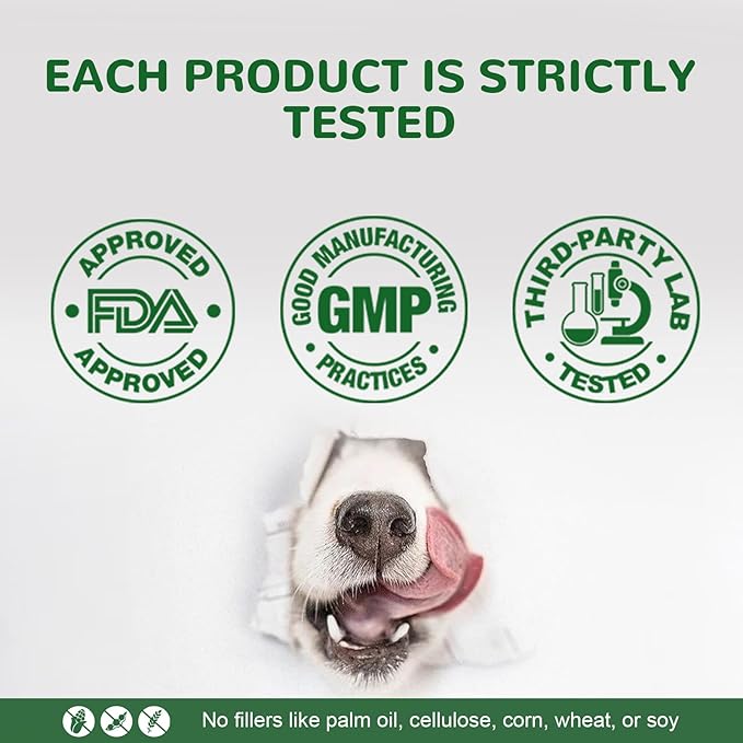 Dog Allergy Chews, Dog Itch Relief Chews for Paw Licking Itchy Skin Seasonal Allergies, Probiotics with Omega-3 Turmeric Astragalus for Large Dogs Coat Immune Supplement-90ct