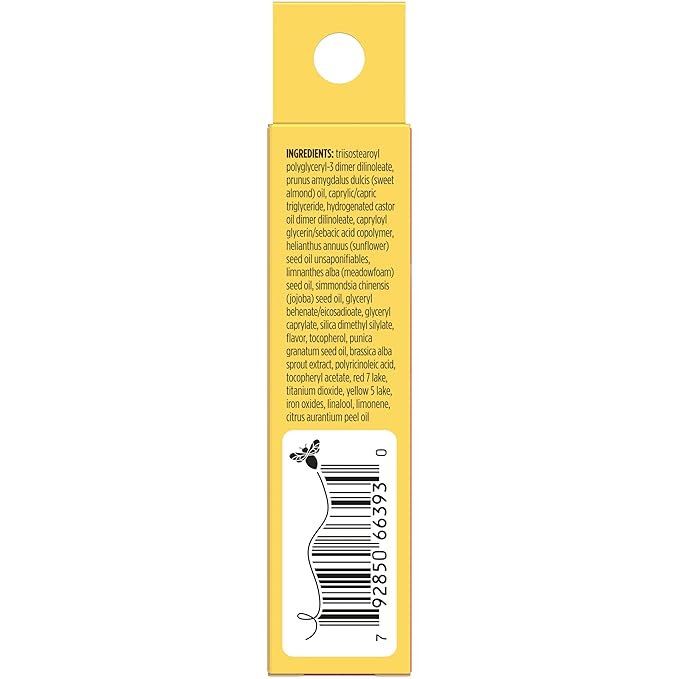 Burt's Bees Lip Oil Pink Sky, Instant Hydration, Nourishes and Softens Lips, Sheer Wash of Color, High Shine Finish, Responsibly Sourced Jojoba Oil, Non Sticky, Wand Applicator, 0.15 Ounce
