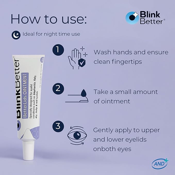 BetterLids Eyelid Ointment for Dry, Itchy & Sensitive Eyelids – Deep-Moisturising Oat Complex with Shea Butter & Panthenol to Hydrate, Nourish & Soothe Delicate Eyelid Skin – 0.34 oz