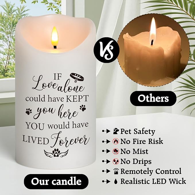 Pet Memorial Gifts for Dogs Cats Loss of Dog Sympathy Gift, Sympathy Candle for Doggie, Condolence Present for Pet Lovers, Friends to Remember Doggie, Marking Bereavement And Grief(4" x 7")