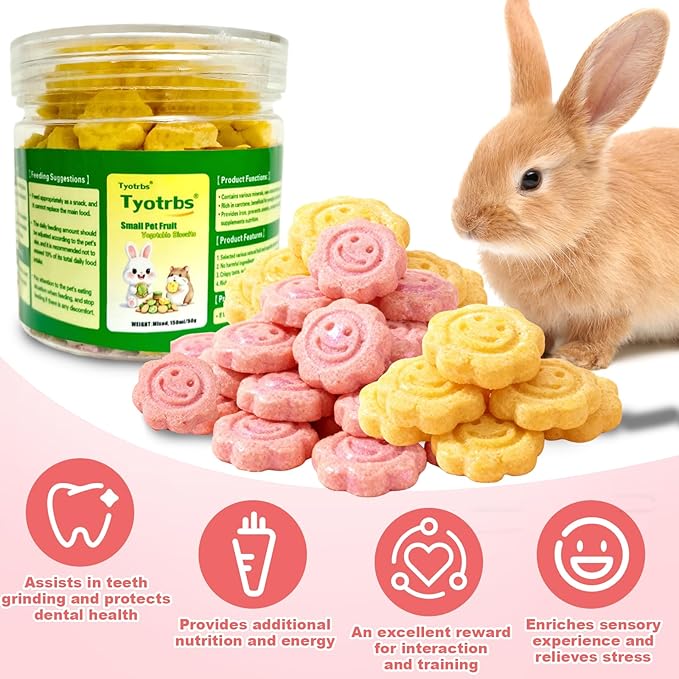 Flower Chews Treats Grain Natural Snacks, for Hamsters, Rabbits, Guinea Pigs & Gerbils Crunchy