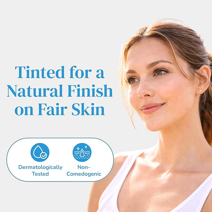 Mineral Face Sunscreen SPF 50, Tinted Aussie Zinc Oxide Sunblock with Hydrating Hyaluronic Acid, Reef Safe, Natural, Vegan, Australian Made, Great for Sensative Skin, Unscented, 100g 3.4oz