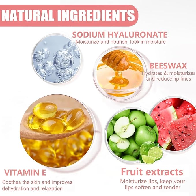 6 PCS Bee Lip Balm Honey Pot, Valentines Day Gifts Honey Lip Balm Bulk, Moisturising Sleep Lip Mask Overnight with Sticks, Reduce Lip Lines, Bulk Gifts Stocking Stuffers Party Favors