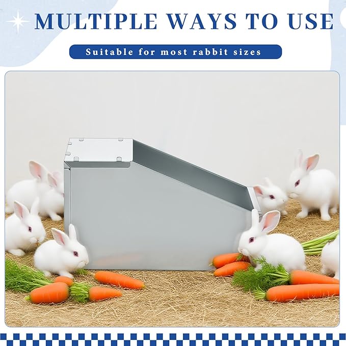 Maxcheck 2 Pcs Galvanized Metal Rabbit Nesting Box Bunny Small Animal Nest with Removable Acrylic Floor Durable Easy to Clean for Indoor Outdoor Use Rabbit Supplies (18.5 * 10.6 * 10 Inch)