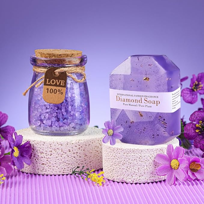 Gifts for Women - Christmas,Valentines Day,Birthday,Thanksgiving Day,Mothers Day Gifts - Unique Lavender Spa Basket Set Gift for Mom,Wife,Aunt,Daughter,Sister,Girlfriend,Her