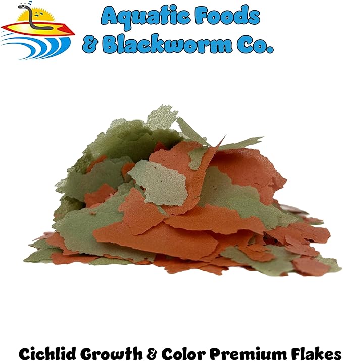 Aquatic Foods Inc. All Cichlid Growth & Color Flakes for African, South American and Central American Cichlids, 12-Type Pellet Mix & 4-Type Wafer Mix Included…1/4-lb