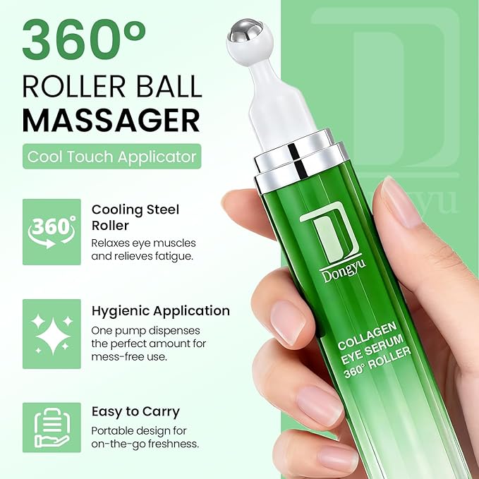 Dongyu Eye Cream Anti Aging: Caffeine Green Tea Eye Cream for Beauty Enthusiasts - Puffy Eye Treatment Morning Night Use (Green)