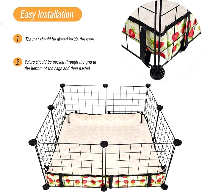 Guinea Pig Cage Liner，Washable Waterproof Oxford Cloth Cage Liners for Small Animals,Hamster Chinchilla Hedgehog Rabbit and Other Small Animals Not Include Cage (28x28 inches)