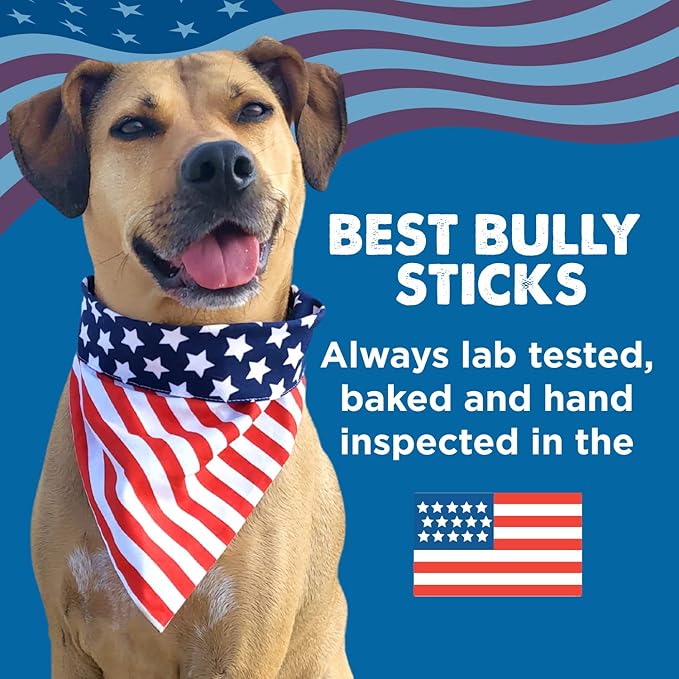 Best Bully Sticks Thick 12 Inch Bully Sticks for Dogs - 18 Count (Pack of 1) - Natural, Grass-Fed Beef, Single Ingredient, Grain and Rawhide Free - Large Breeds
