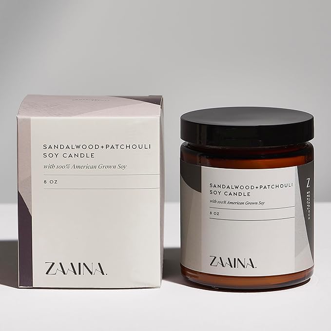 ZAAINA Men’s Care Package, Valentine Gifts for Men, Relaxation Spa Gift Set - Luxury Natural Handmade Grooming Kit for Husband Dad Friend, Birthday Gifts for Him (Premium Set with Sandalwood Candle)
