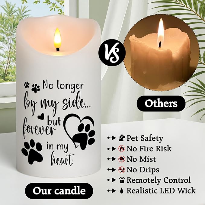 Pet Memorial Gifts for Dogs Cats Loss of Dog Sympathy Gift, Sympathy Candle for Doggie, Condolence Present for Pet Lovers, Friends to Remember Doggie, Marking Bereavement And Grief(4" x 7")