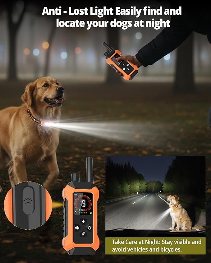 Shock Collar for Dogs 4 Pack (5–150Lbs), 4400FT Waterproof 4 Dog Training Collar with Remote Control 5 Training Modes Rechargeable Electric Dog Collar with Light, E Collars for Small Medium Large Dogs