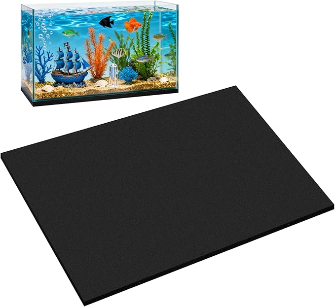 Aquarium Leveling Mat for Fish Tanks, Neoprene Fish Tank Mat 23.6X 15.7inch,Non-Slip Shockproof Fish Tank Pad to Reduce Tank Noise,Prevents Scratches on Desks/Floor,Cut-to-Fit for Small/Medium Tanks