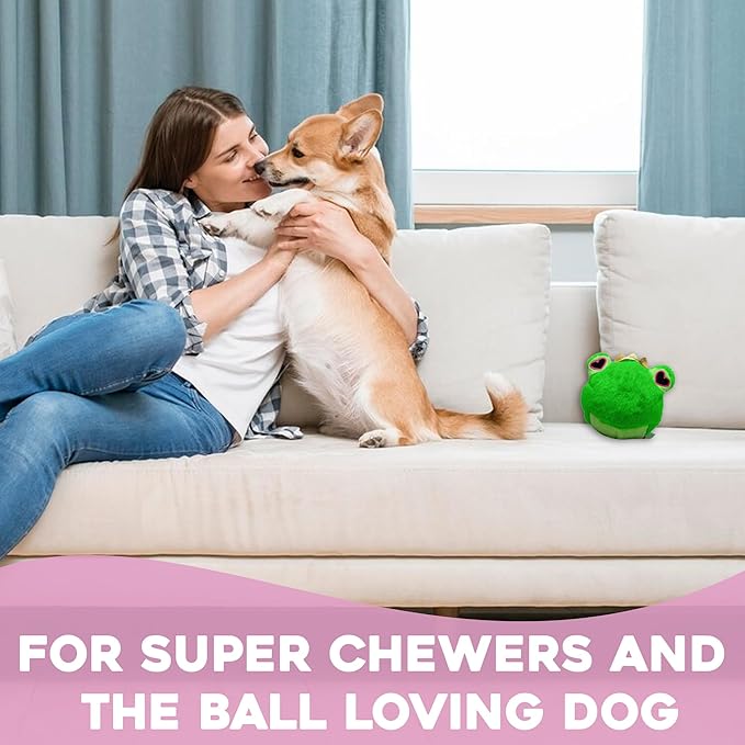 Flourish Pets 2 in 1 Multi-Layer Chew Toy for Active Dogs | Non-Toxic BPA Free Double Stitched Soft Fabric Exterior Dog Toys | Long-Lasting Dog Plush Toys – Love Frog 3.5"