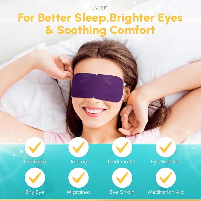 Heated Eye Steam Mask Dry Eyes Self Warm Compress Dark Circles Puffiness Set of Scent (Lavender, Chamomile, Green Tea, Mint, Mandarin Basilic, Unscented) Pack of Masks for Women