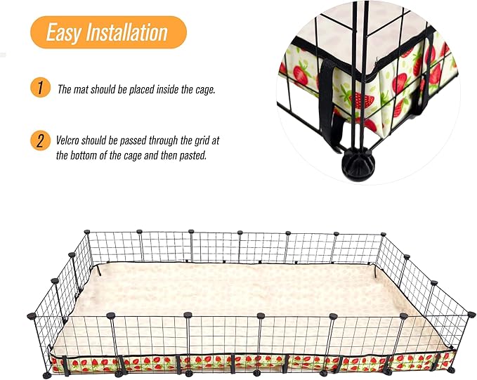 Guinea Pig Cage Liner，Washable Waterproof Oxford Cloth Cage Liners for Small Animals,Hamster Chinchilla Hedgehog Rabbit and Other Small Animals Not Include Cage (36x72 inches)