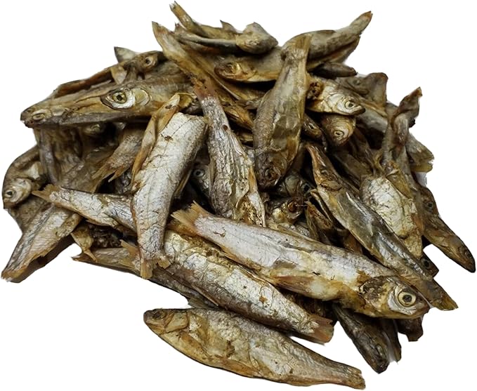 Aquatic Foods Inc. 3"- 5" Fresh Water Freeze Dried Fish for Piranha, Large Fish, Turtles, Cats, Sugar Glider, Marmosets, Chinchillas, Squirrels, Hamsters…1-lb & 12oz Lg Jar
