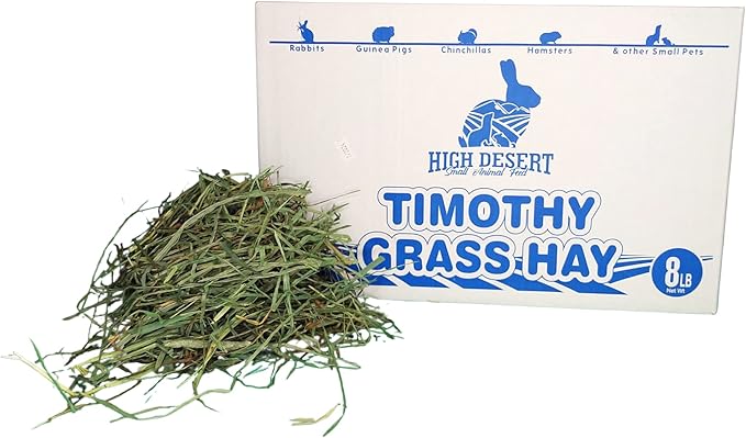 High Desert 2nd Cutting Timothy Hay for Rabbits, Guinea Pigs, Chinchillas and Small Pets, Soft Leafy for Daily Feeding and Digestive Health, Natural Rabbit Food and Guinea Pig Hay for Hay, 8 Lb Box