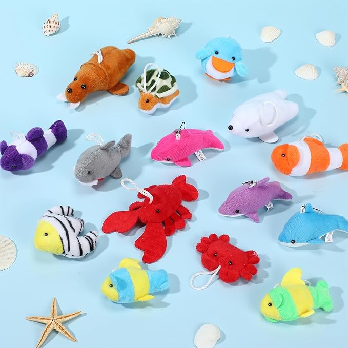 Sumind 42 Pcs Mini Stuffed Animals Toys Set Small Plush Keychain Decorations for Teacher Student Award, Carnival Prizes, Goodie Bags Filler, Christmas Valentine Easter Party Favors(Rich Style)