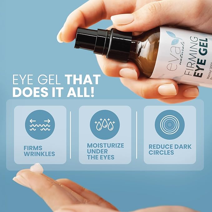 Eye Gel for Dark Circles, Bags & Puffiness – Anti-Aging Serum with Peptides, Hyaluronic Acid & Botanicals – Firming Under Eye Treatment for Wrinkles, Fine Lines & Tired Skin – 2 oz