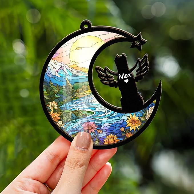 Chillever Cane Corso Memorial Suncatcher – Custom Dog Loss Ornament, Sympathy Gift for Dog Lovers