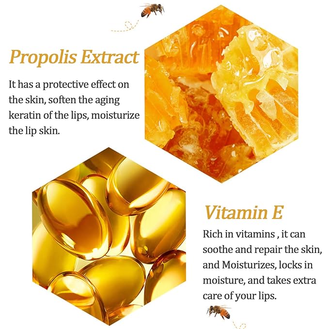 8 PCS Bee Lip Balm Lip Mask Honey Pot, Mothers Day Gifts, Propolis Lip Mask Overnight Moisturizing Lip Balm,Lip Sleeping mask Hydrating Prevention Dry & Cracked,Party Favors Birthday Gifts for Women
