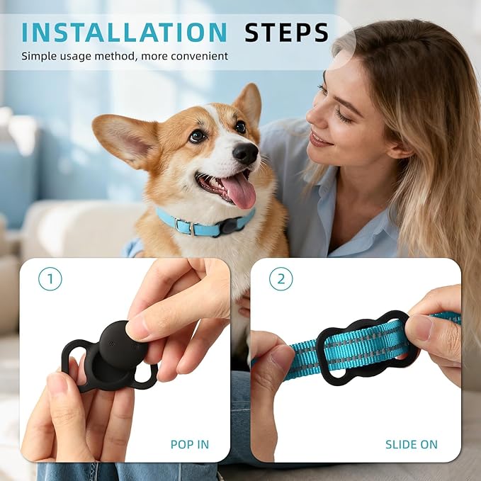 Android Dog Tracker Collar (1 Pack), Mini Bluetooth Tracker, Smart Pet Location Tracker, No Subscription, Tracker Cat Collar Certified Finder, Anti-Lost, Finder Tag for Vehicles, Pets, Kids, Items