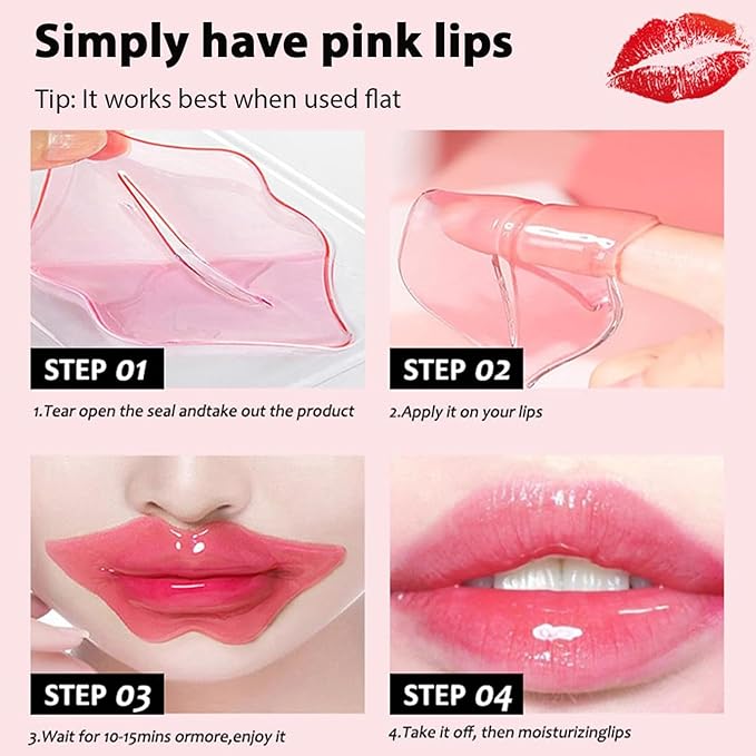 30 Pairs Pink Lip Masks & 24K Gold Eye Masks, Effectively Moisturizing the Skin, Moisturizing Cooling Skin Lines Dark Circles,Wrinkles Fine Lines, Hangover Kit