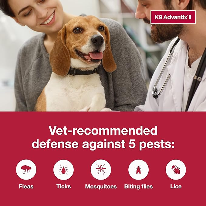 K9 Advantix II Medium Dog Vet-Recommended Flea, Tick & Mosquito Treatment & Prevention | Dogs 11-20 lbs. | 6-Mo Supply