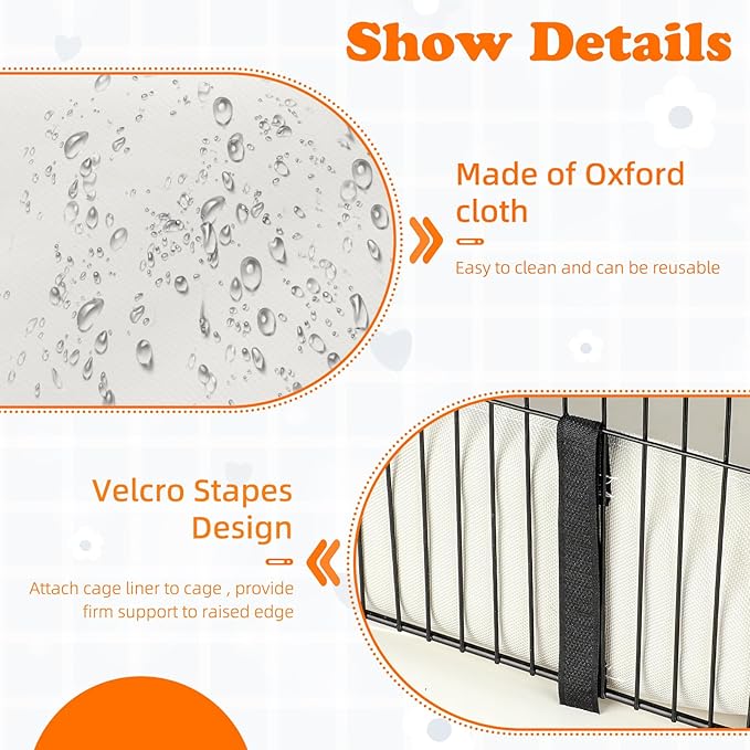 Waterproof Guinea Pig Cage Tarp Bottom for C & C Grids Habitat, 36"*24" Washable Guinea Pig Liner Base for Rabbits Hamsters Hedgehogs Ferrets Small Pets