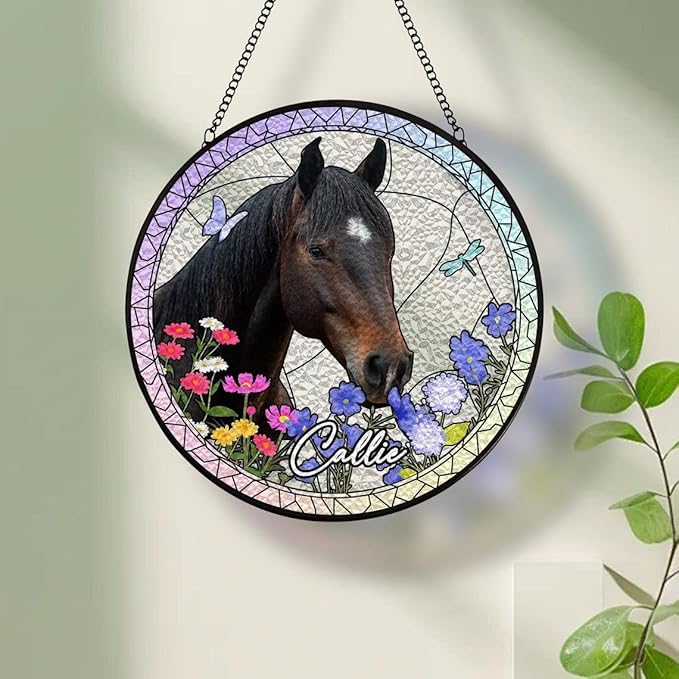 Custom Dog Portrait Stained Glass Suncatcher, Pet Memorial Stained Glass Photo Suncatcher, Staineds Glass Dog Memorial, Loss of Dogs Sympathy Gift Personalized, Pet Loss Gifts /12