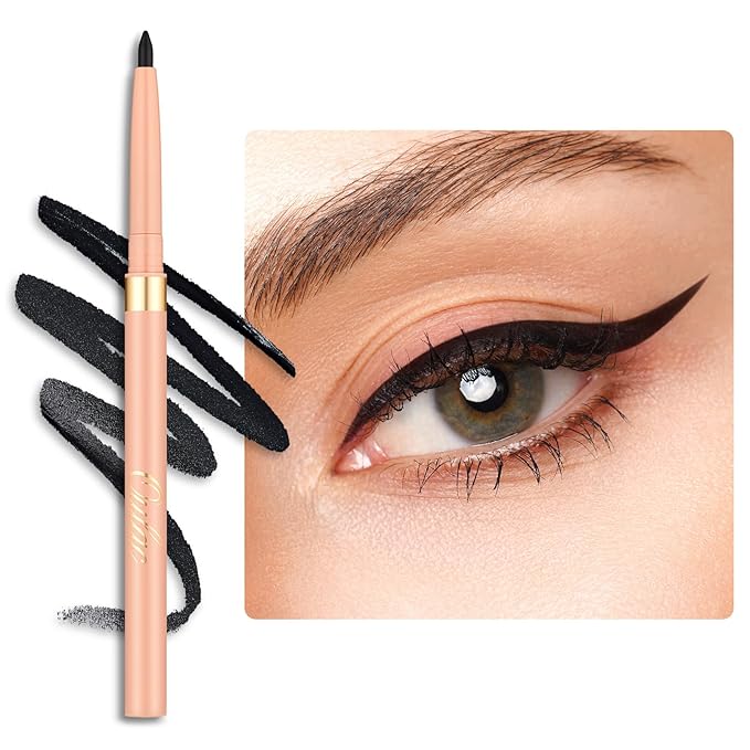 Oulac Black Eyeliner Pencil Waterproof Smudge Proof, Retractable Eye Liner Pen, Smooth and Creamy Eye Makeup for Precision Application Vegan & Cruelty-Free, 01 Noir
